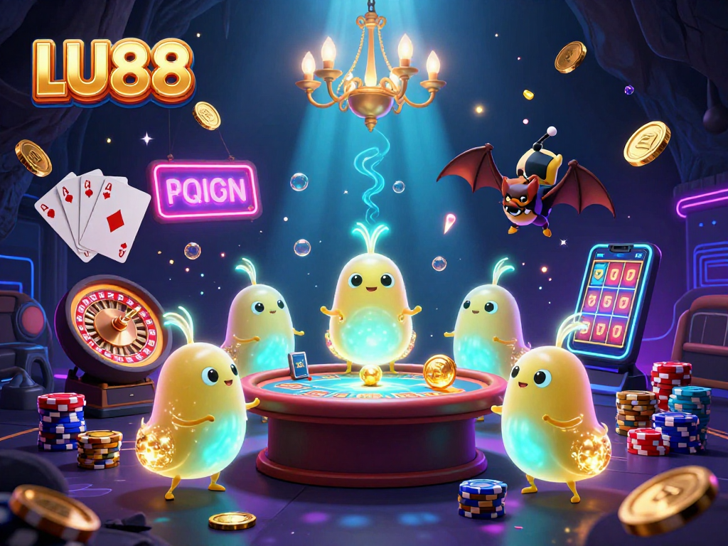 Illuminate your gameplay at LU88 with vibrant glowworms and captivating casino lights.