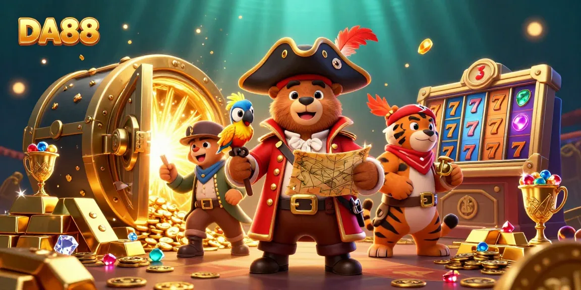 Engage in thrilling casino adventures with DA88, featuring captivating pirate-themed characters and riches.