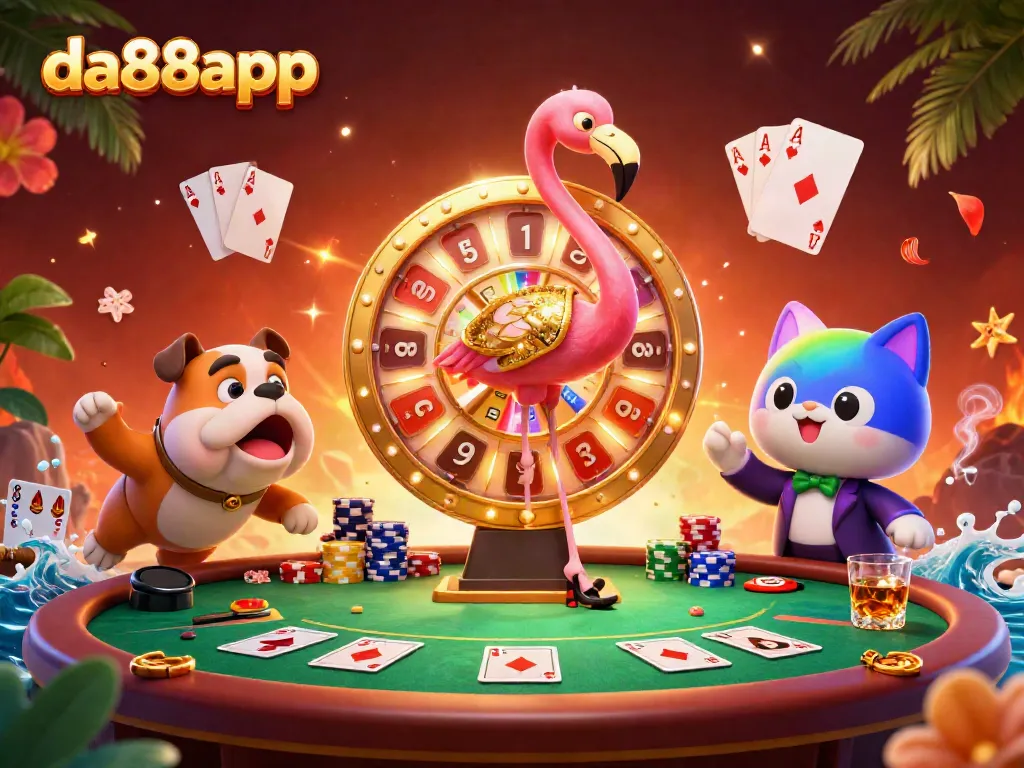 Experience thrilling casino fun with da88app's captivating game show scene and engaging gameplay elements.