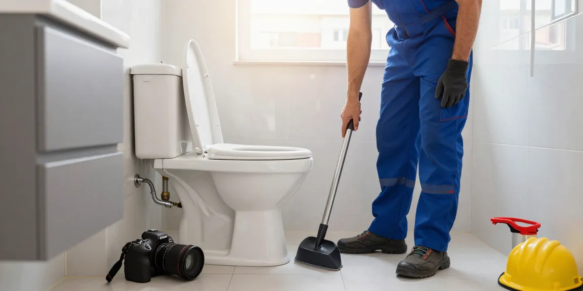 Verstopte wc snel en vakkundig opgelost door loodgieter in moderne badkamer.