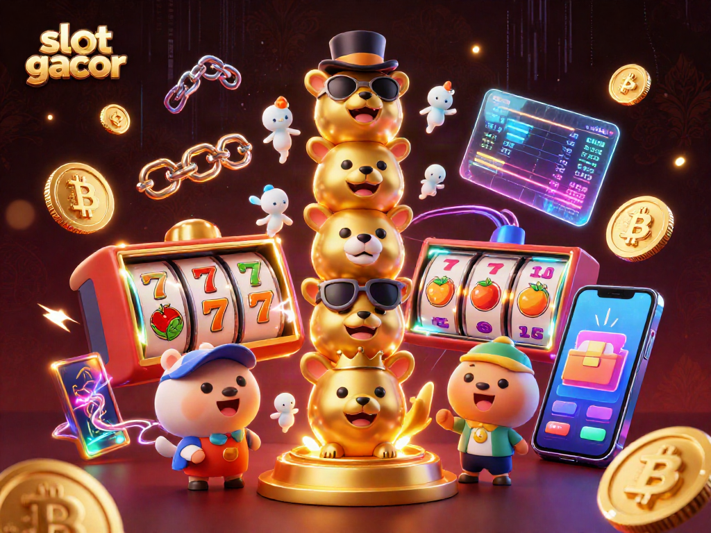 Engage with exciting slot gacor themes featuring a vivid totem pole and neon coins.