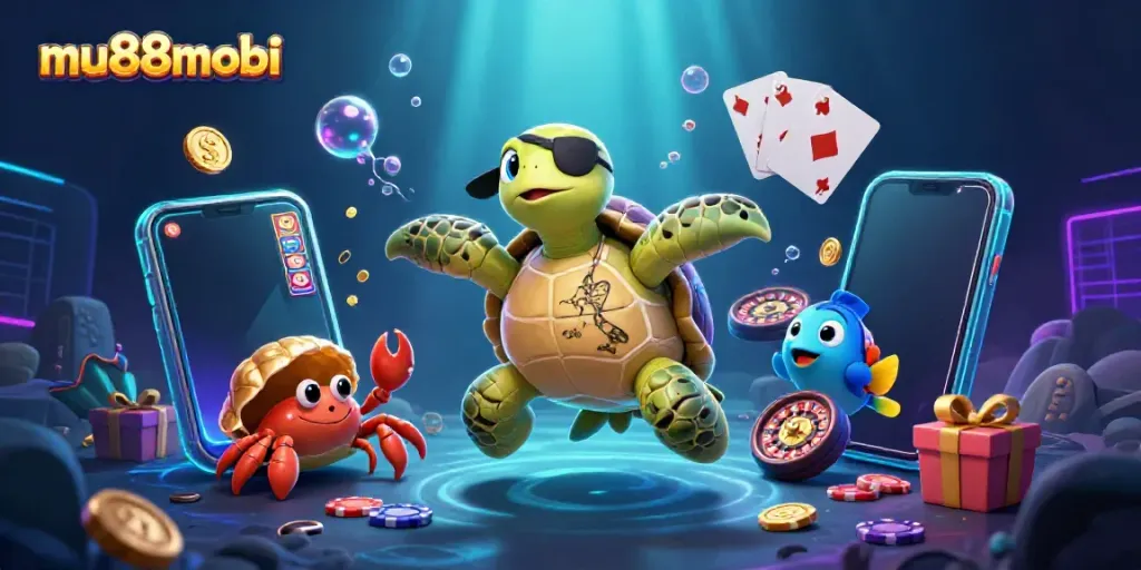 Experience thrilling gaming with mu88mobi featuring vibrant slots and underwater adventure characters.