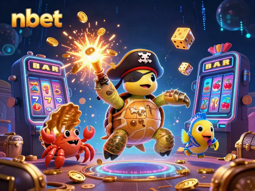 Experience the thrill of nbet with a vibrant 3D casino scene featuring exciting game elements.