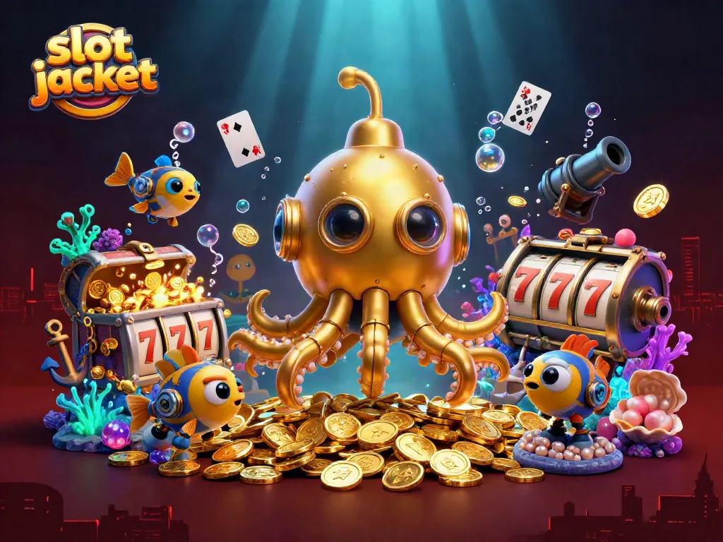 Experience the thrill of winning a slot jackpot in a vibrant 3D casino scene.