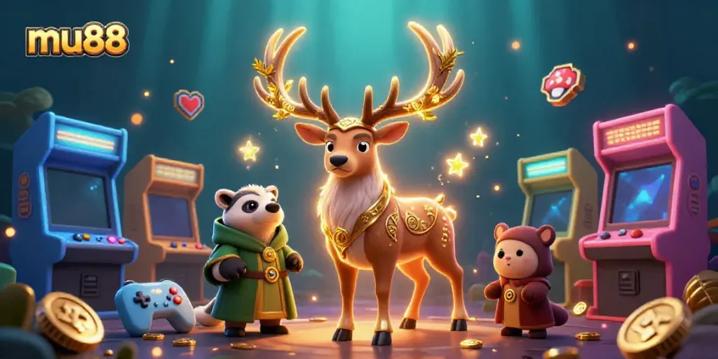 Engage with mu88's vibrant casino world alongside magical characters and dynamic gaming elements.