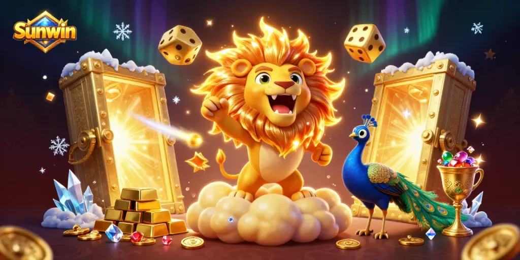Sunwin players experience thrilling wins with exciting games and rich treasures in a vibrant casino scene.