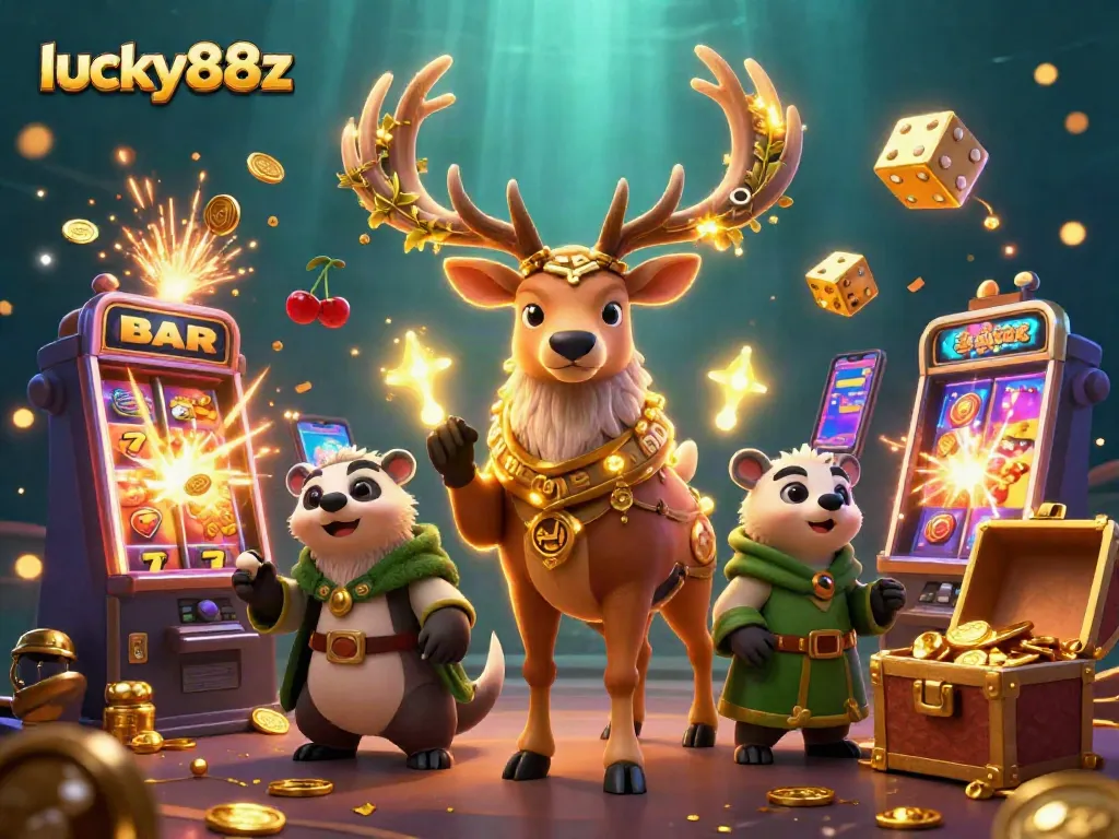 Spin to win on lucky88z with thrilling jackpots and dynamic casino games in an immersive 3D scene.