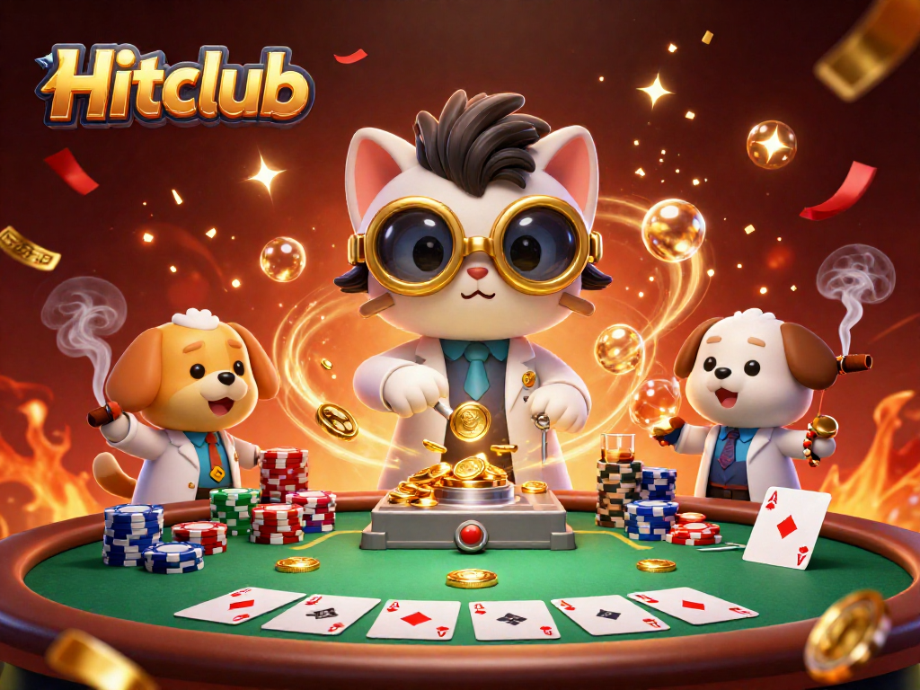 Experience thrilling gameplay at Hitclub with 3D characters in a dynamic casino environment.