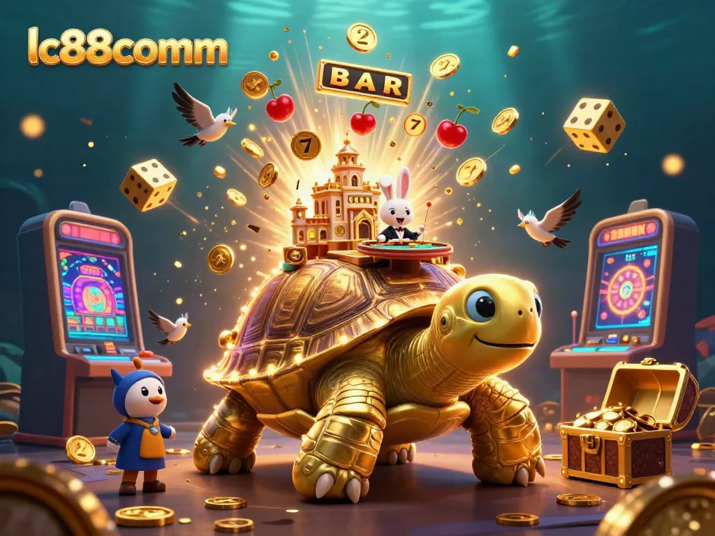 Experience thrilling gameplay with lc88comm featuring a golden tortoise-casino combo with vibrant 3D game elements.