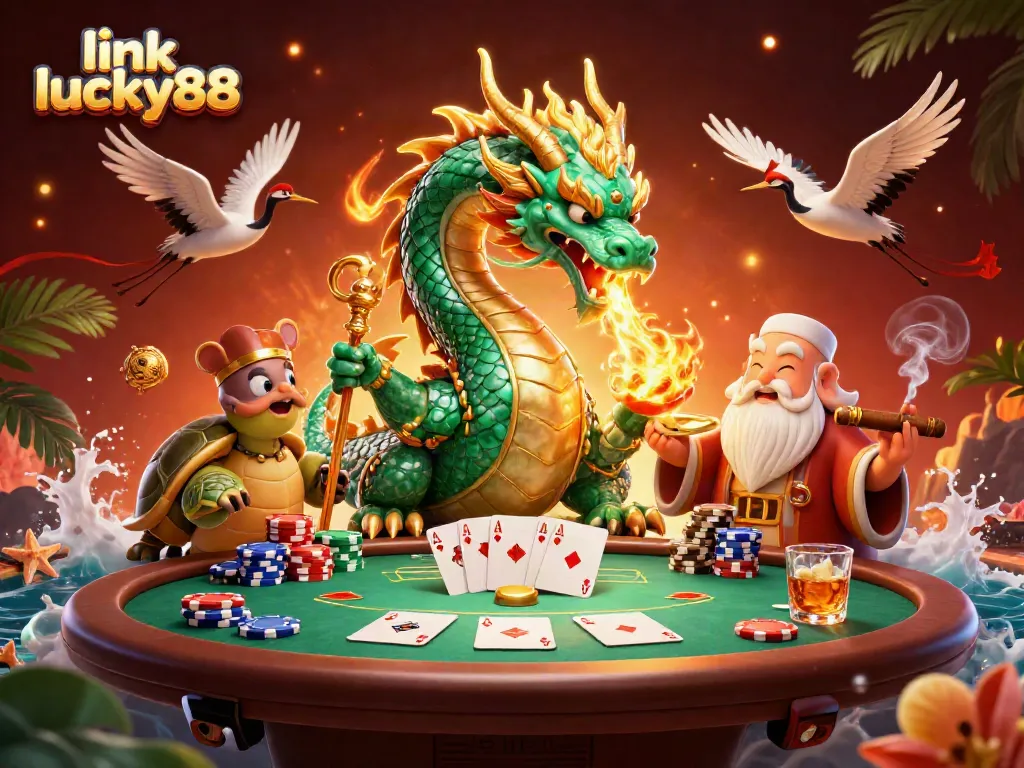 Experience exciting gameplay at link lucky88 with vibrant visuals of a dragon and gaming elements.