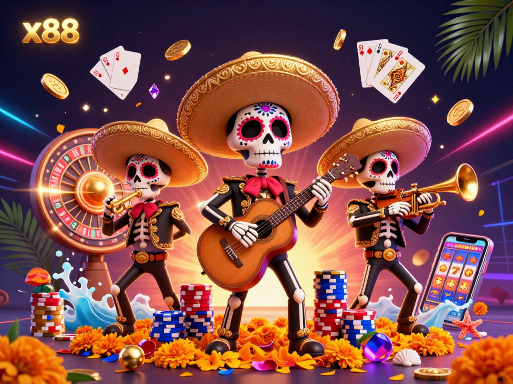 x88 offers vibrant gaming experiences with lively mariachi characters and dynamic casino elements.