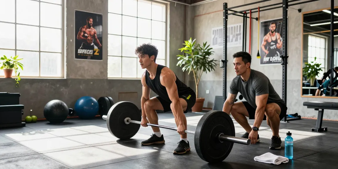 Prime Pharma Steroids training met een zeer gemotiveerde atleet die deadlifts uitvoert in een moderne sportschool.