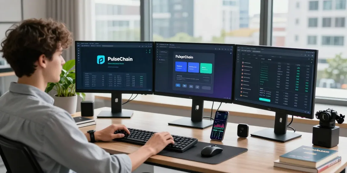 PulseChain Bridge interface showcasing speed and efficiency in a modern tech workspace