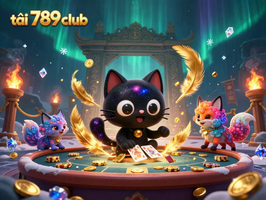 Engage in the cosmic action and download tải a789 club with a vibrant illustration of a cat and fox at a casino table.