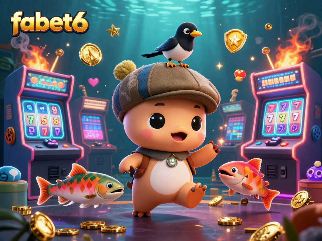 Experience the excitement of fabet6 with lively characters and vibrant gaming elements in a colorful casino world.