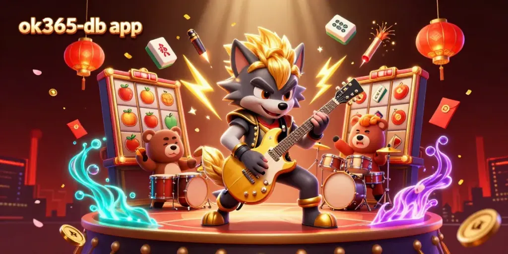 Experience the thrill of gaming with ok365-db app featuring vibrant characters and dynamic casino elements.