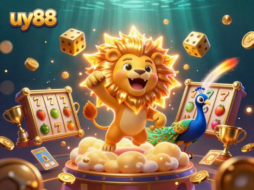 Win big with uy88's thrilling casino games featuring vibrant characters and dynamic elements.