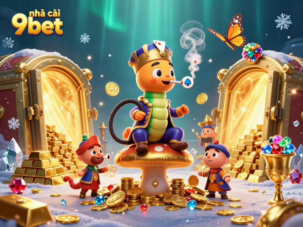 Win big with nhà cái 9bet’s vibrant 3D casino themed illustration showcasing thrilling gaming action.