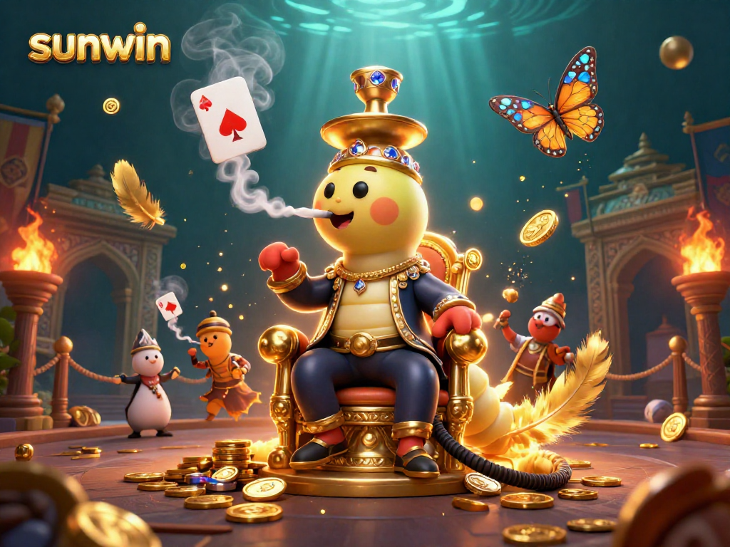 Experience the excitement with sunwin's colorful casino atmosphere featuring a vibrant caterpillar character.