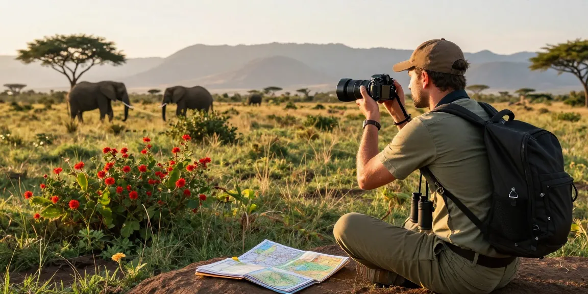 NAGA2000 traveler in Kidepo Valley capturing wildlife moments during sunset