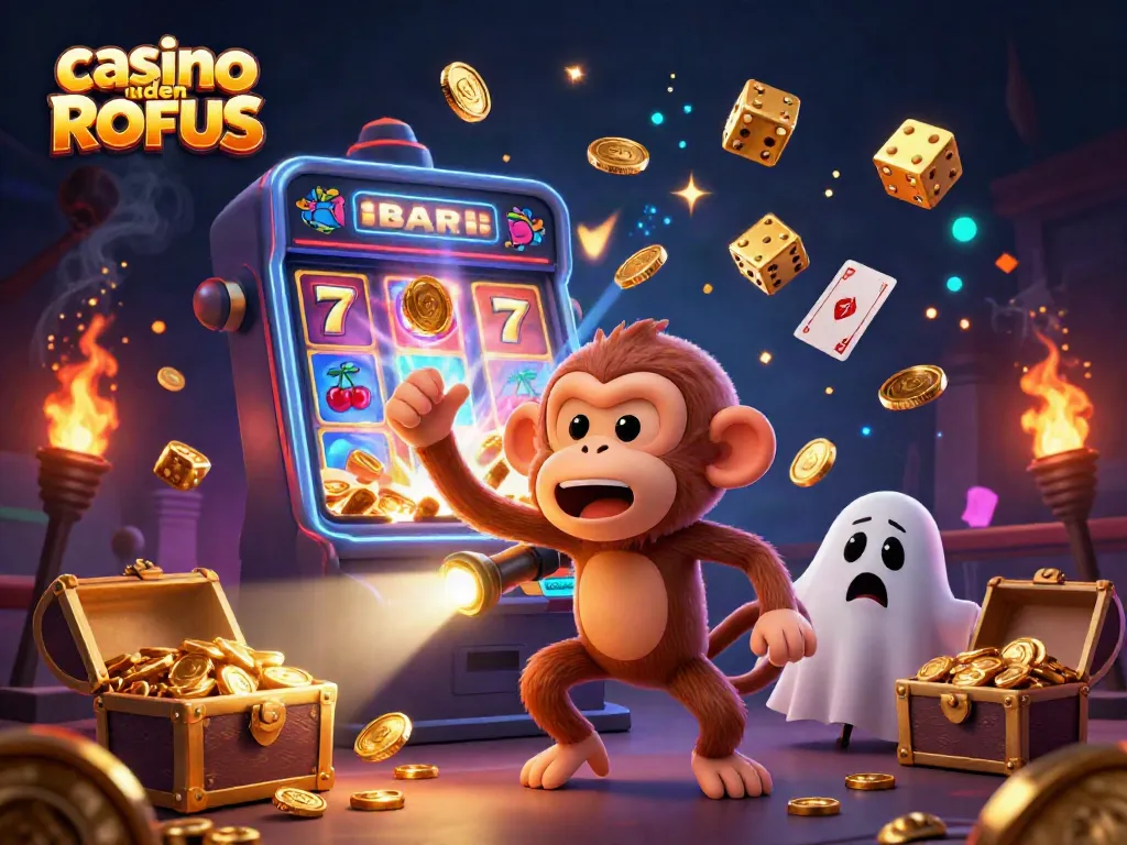 Experience the thrill at casino uden ROFUS with vibrant characters and dynamic gaming elements.