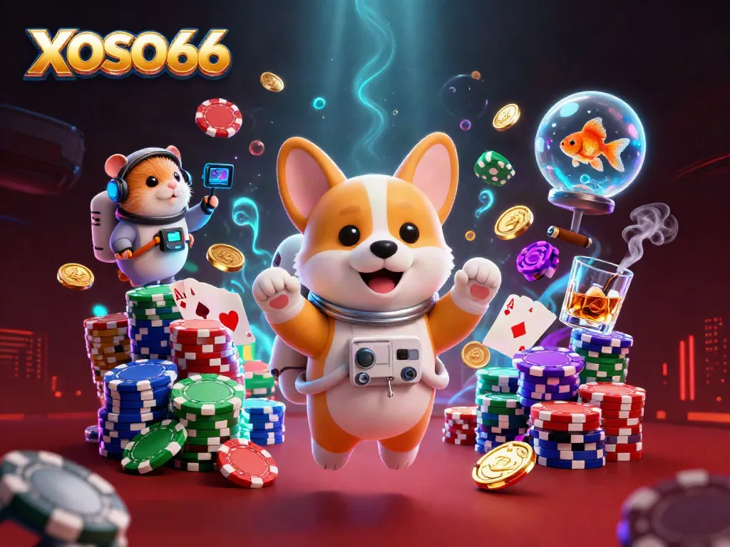 Engage with dynamic gaming action at XOSO66 featuring vibrant cosmic casino elements and characters.
