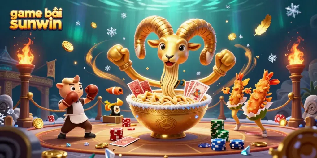 Engage with game bài sunwin in this vibrant 3D illustration, showcasing thrilling casino elements.