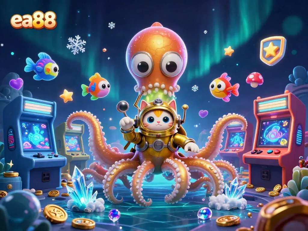 ea88 khám phá đại dương cùng kraken khổng lồ và cá phát quang trong bối cảnh sòng bạc