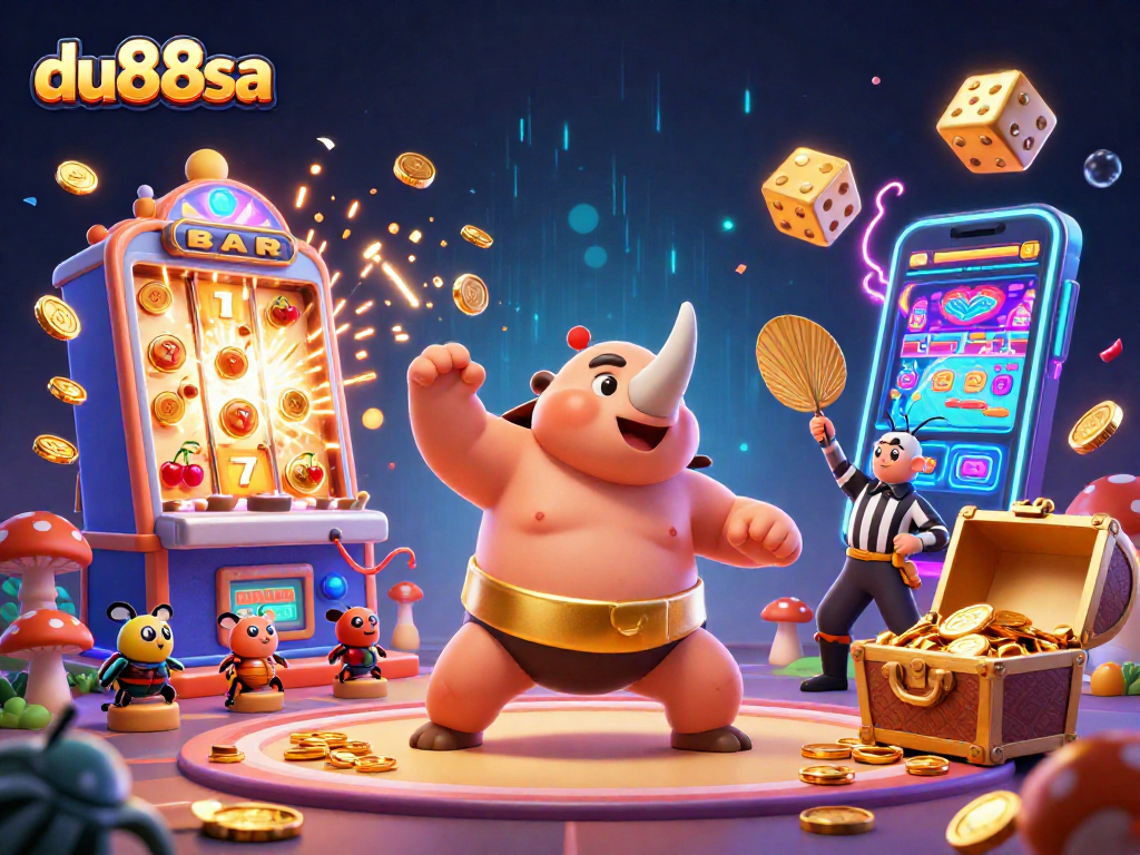 Experience thrilling action with du88sa's vibrant slot machine explosion and colorful gaming elements.