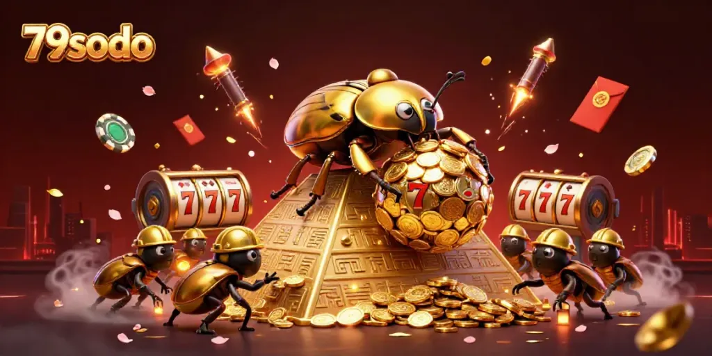 Engage with 79sodo's vibrant casino world featuring golden elements and gaming excitement.