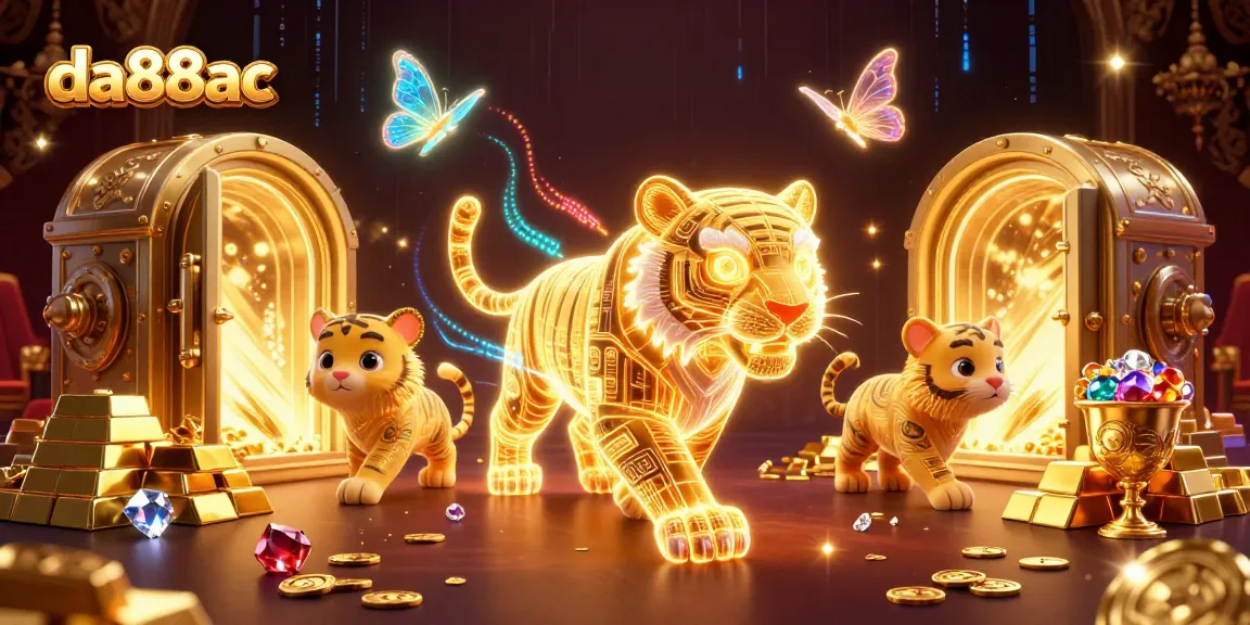 Engage in winning casino fun with the da88ac golden tiger illuminating a vibrant digital landscape.