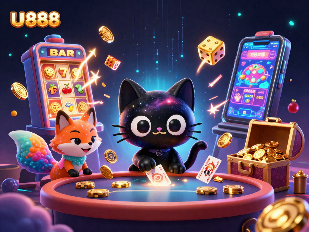 U 888 engages players with a cosmic casino experience, featuring dynamic characters and vibrant elements.