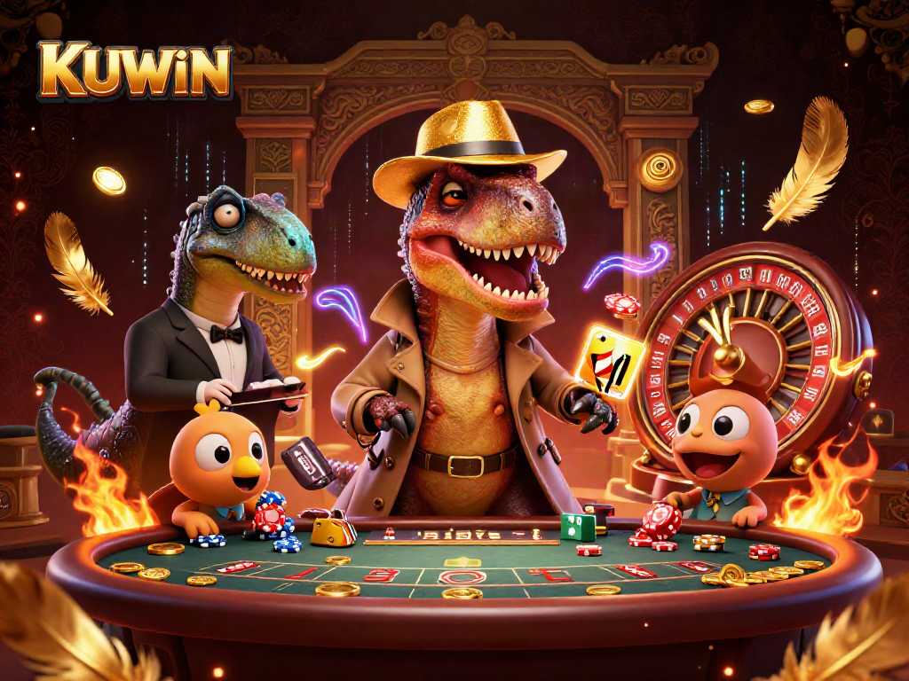 Engage in thrilling games at KUWIN with vivid characters and casino excitement.