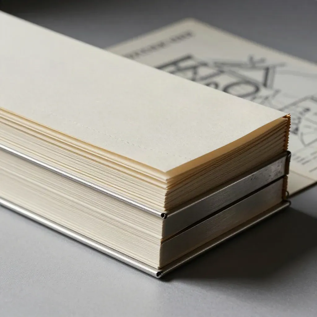 Close-up van een inkoopplan met ruwe papierstructuur en stalen stroken
