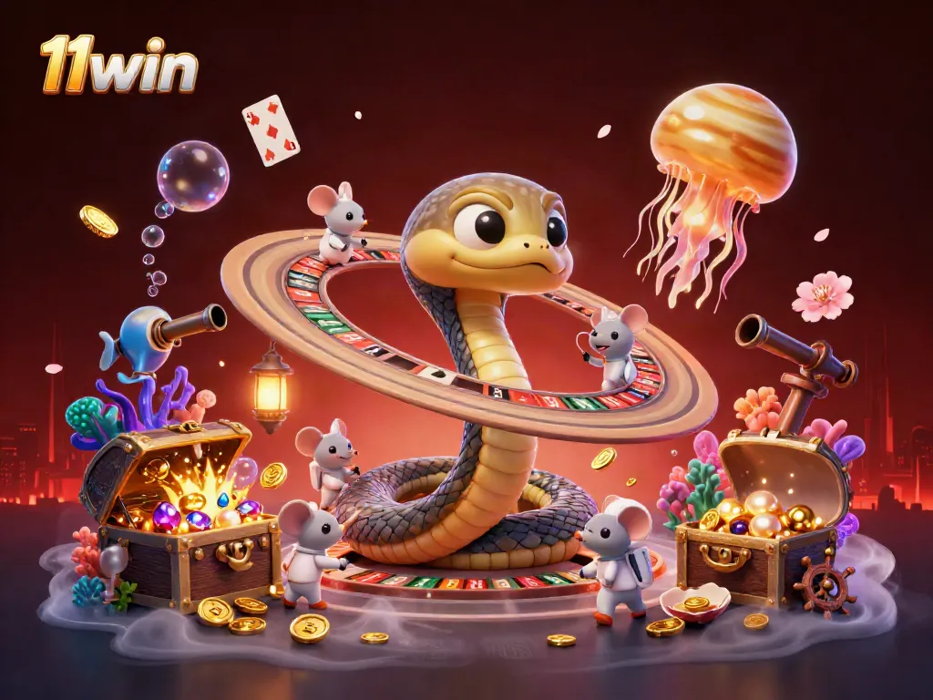 Experience the exciting 11win universe with astronaut mice betting on Saturn's roulette rings.