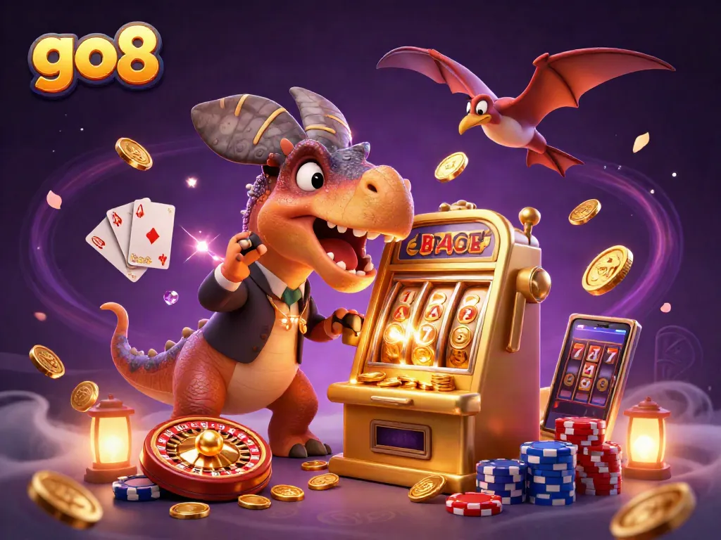 Experience the excitement of go8 as mythical creatures interact with vibrant slot machines!