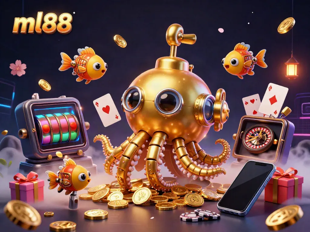 Experience thrilling gaming excitement with ML88 in a vibrant 3D underwater treasure scene.