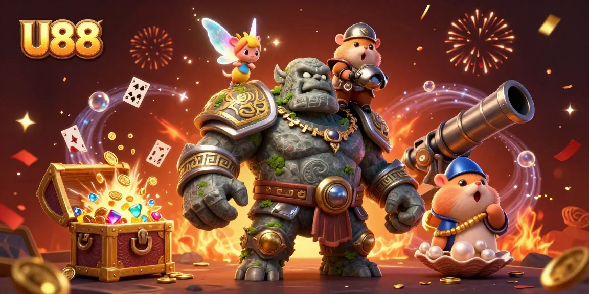 Experience winning moments with U88 in this vibrant, dynamic casino scene full of energy and magic.