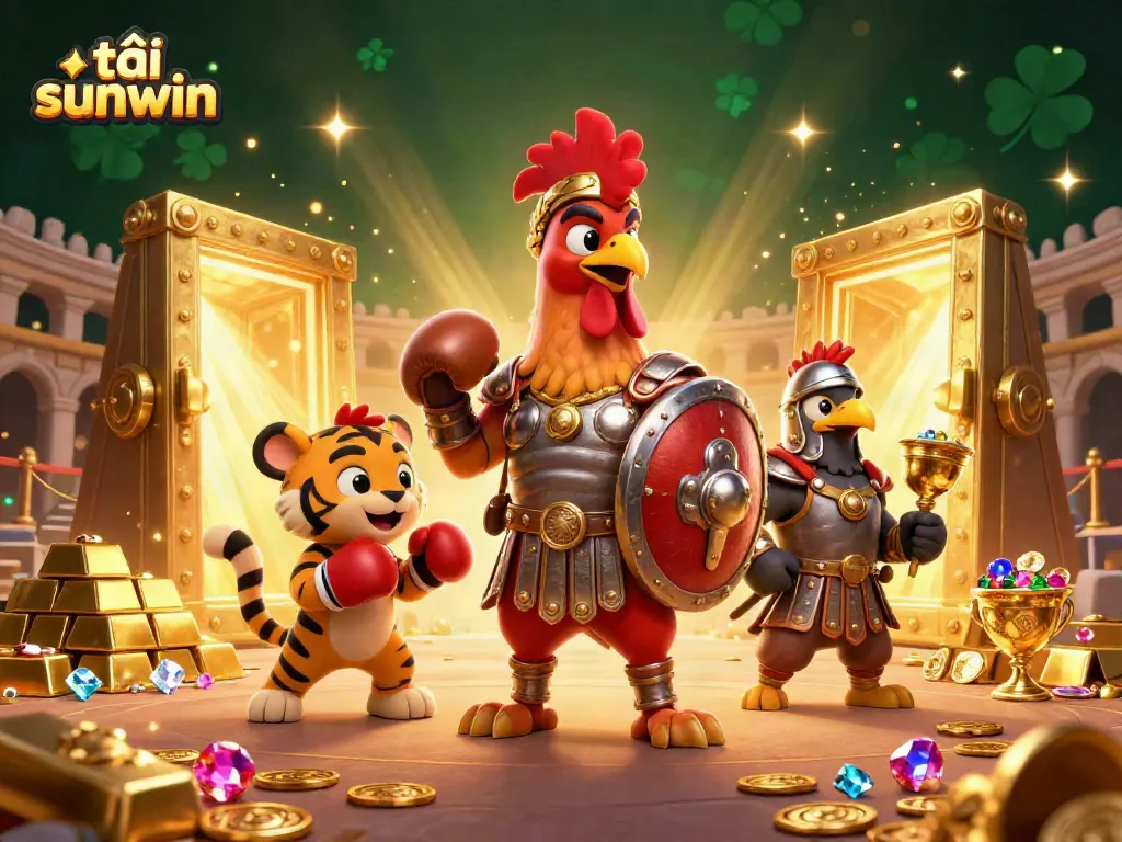 Play exciting games with tải sunwin, featuring dynamic casino elements and vibrant 3D characters.