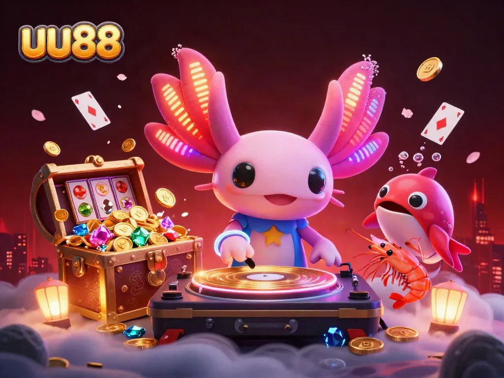 Engage in lively gameplay with the uu88 casino-themed scene featuring vibrant underwater characters and sparkling treasures.
