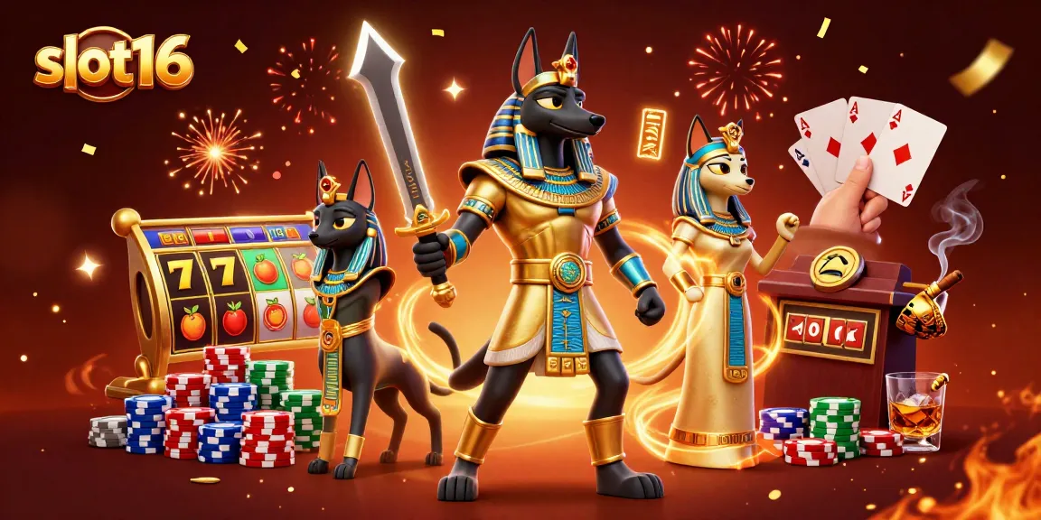 Experience the excitement of slot16 with vibrant slot reels and dynamic gambling elements.
