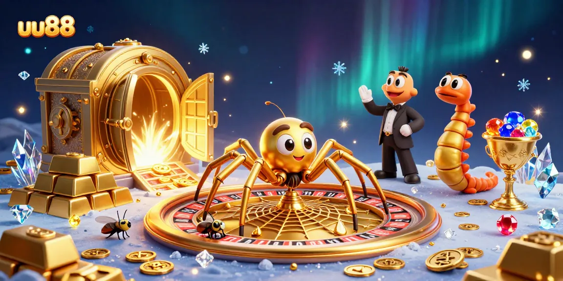 Place your bets at uu88 with dynamic roulette action and a golden spider web casino!