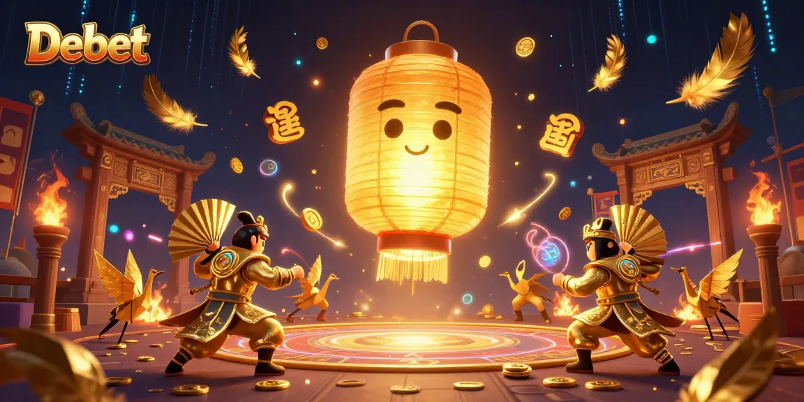 Experience high-stakes gaming with Debet's vibrant night market casino illustration featuring mystical 3D characters.