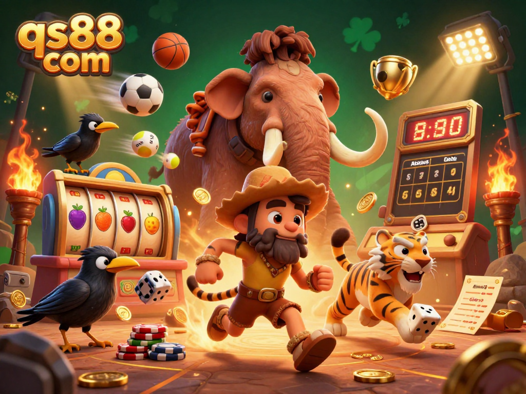 Join the excitement at qs88 com's vibrant prehistoric casino with sports elements and jackpot action.