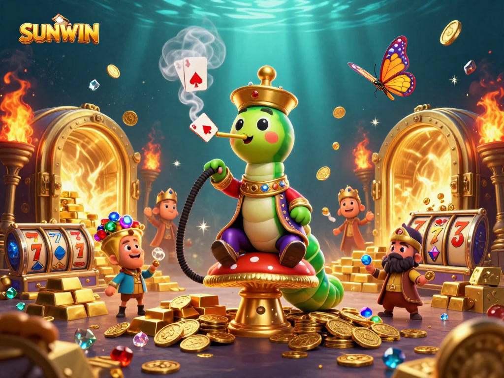 Experience thrilling gaming with SUNWIN in a vibrant, richly detailed casino scene.