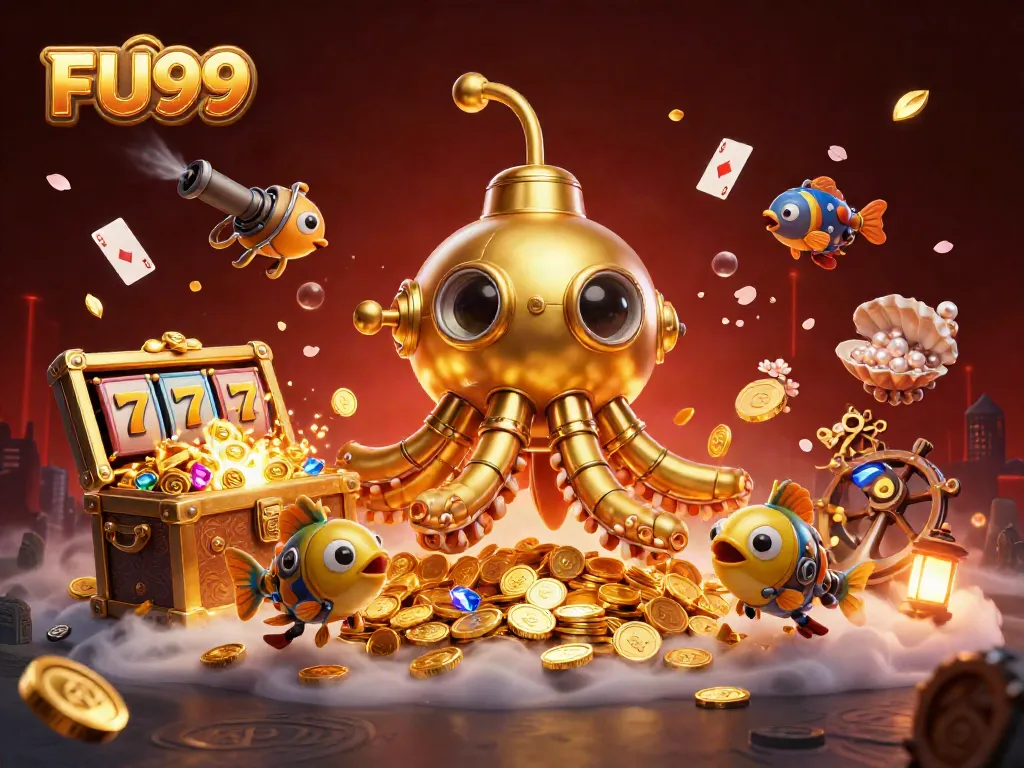 Engage in exhilarating gameplay at FU99 with vibrant slots and a dynamic kraken submarine.