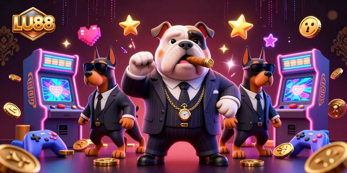 Experience thrilling wins with LU88, featuring colorful casino elements and charming characters.