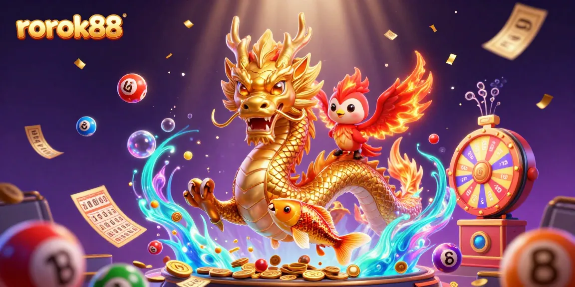 Engage with rokok88 through exciting gameplay featuring a vibrant dragon and phoenix ensemble.