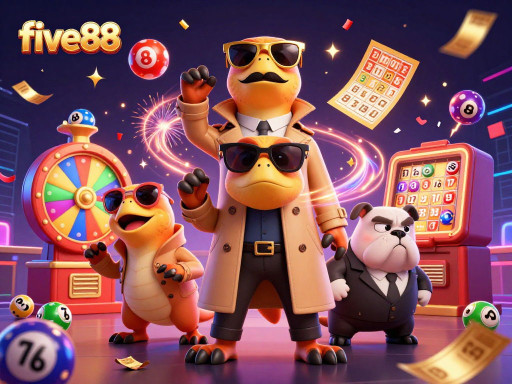Experience thrilling action at five88 with animated raptors entering a VIP casino lounge.