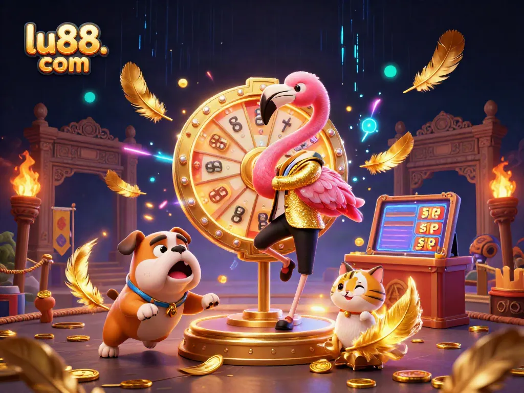 Battle for rewards at lu88. com with vibrant gaming host, contestants, and dynamic prizes!